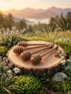 Wooden honey dipper